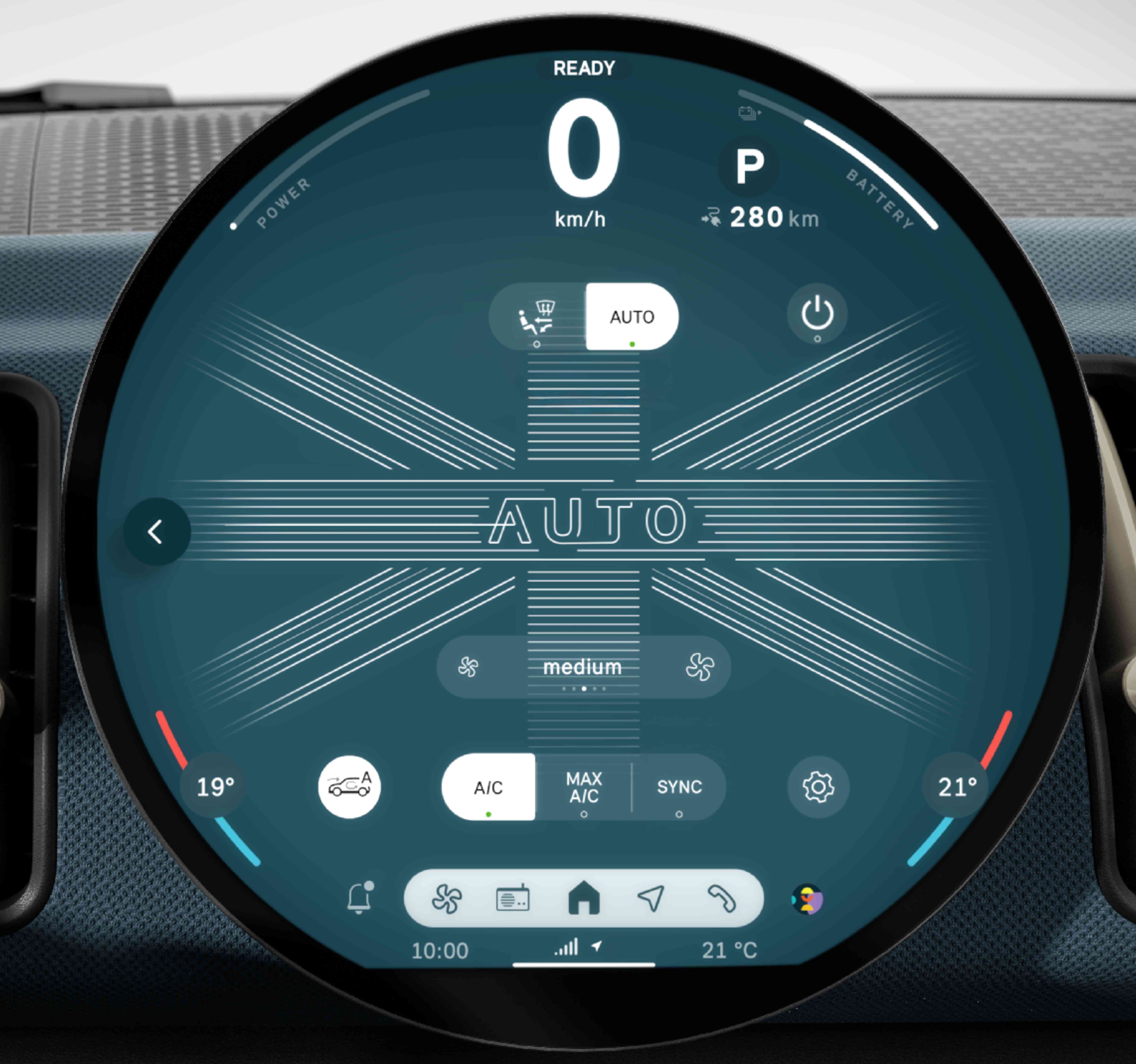 Cars presented in front of the showroom